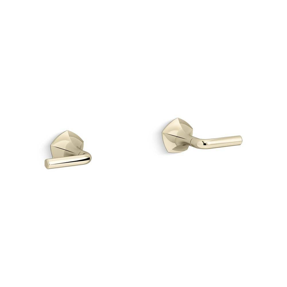 Kohler - Occasion Wall-mount bathroom sink faucet Lever handle trim, 1.2 gpm - Vibrant French Gold