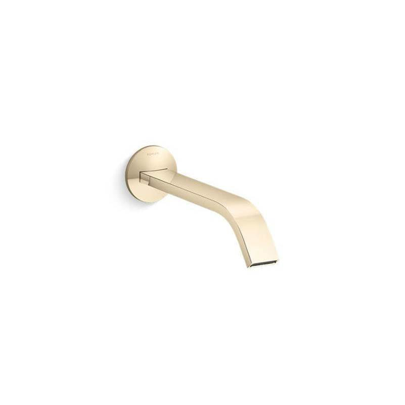 Kohler - Components Wall-mount bathroom sink faucet spout with Ribbon design, 1.2 gpm - Vibrant French Gold