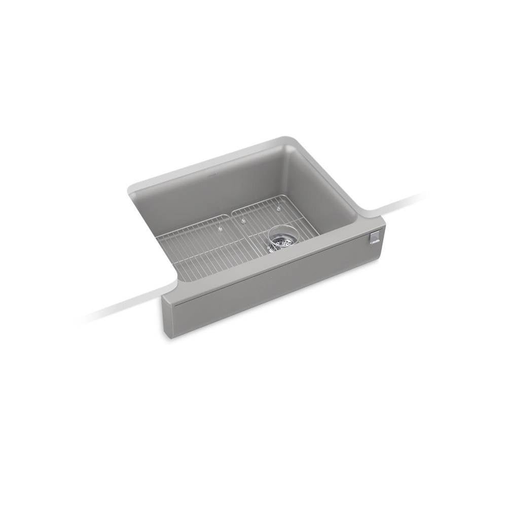 Kohler - Cairn 29-3/4'' undermount single-bowl farmhouse kitchen sink with short apron - Matte Grey
