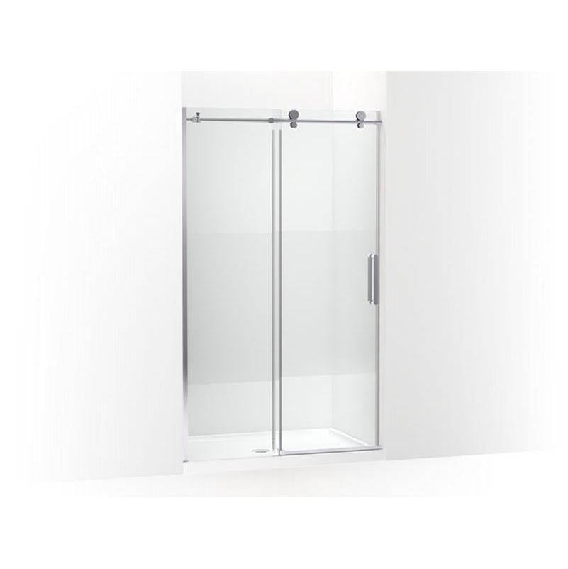 Kohler - ComposedE 78'' H sliding shower door with 3/8''-thick glass - Bright Polished Silver