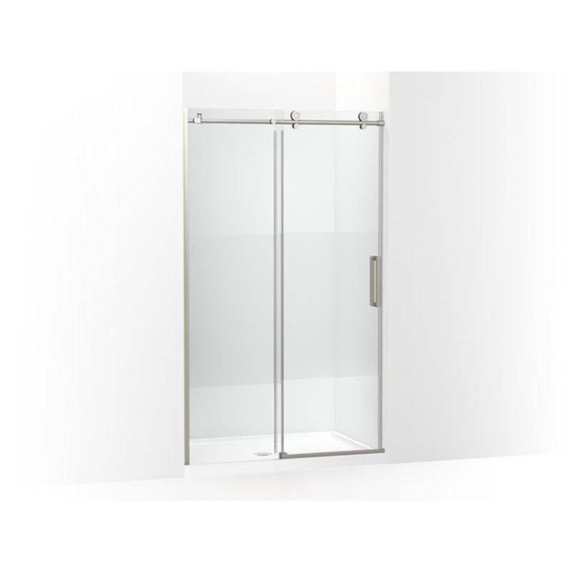 Kohler - ComposedE 78'' H sliding shower door with 3/8''-thick glass - Anodized Brushed Nickel