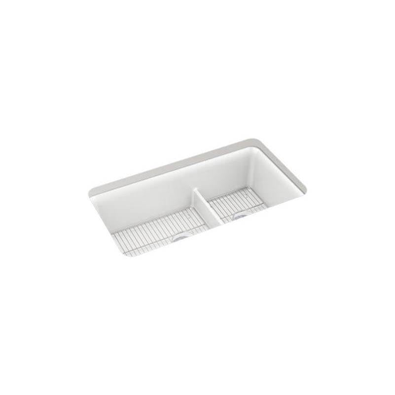 Kohler - Cairn Smart Divide 33-1/2'' undermount double-bowl kitchen sink - Matte White