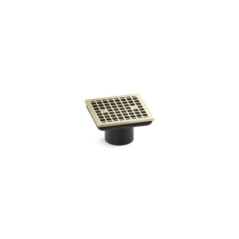 Kohler - Clearflo Square brass tile-in shower drain (drain body not included) - Vibrant French Gold