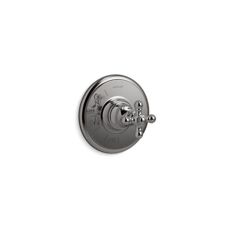 Kohler - Artifacts Rite-Temp valve trim with cross handle - Vibrant Titanium