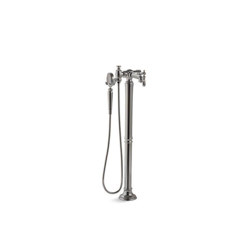Kohler - Artifacts Floor-mount bath filler trim with handshower - Vibrant Titanium