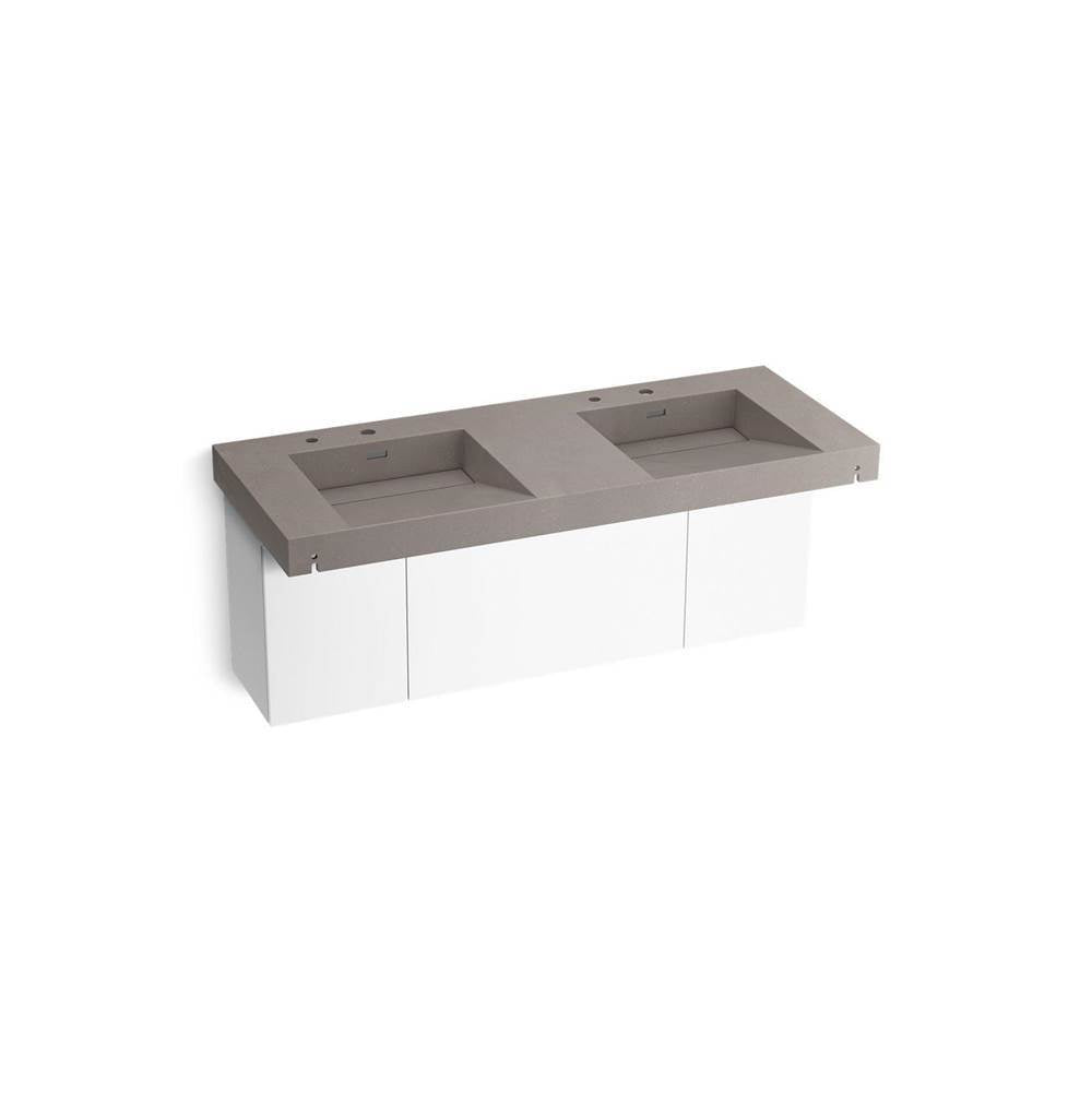 Kohler - ConstellationE 60'' wall-mount basin lavatory system - Ash Concrete