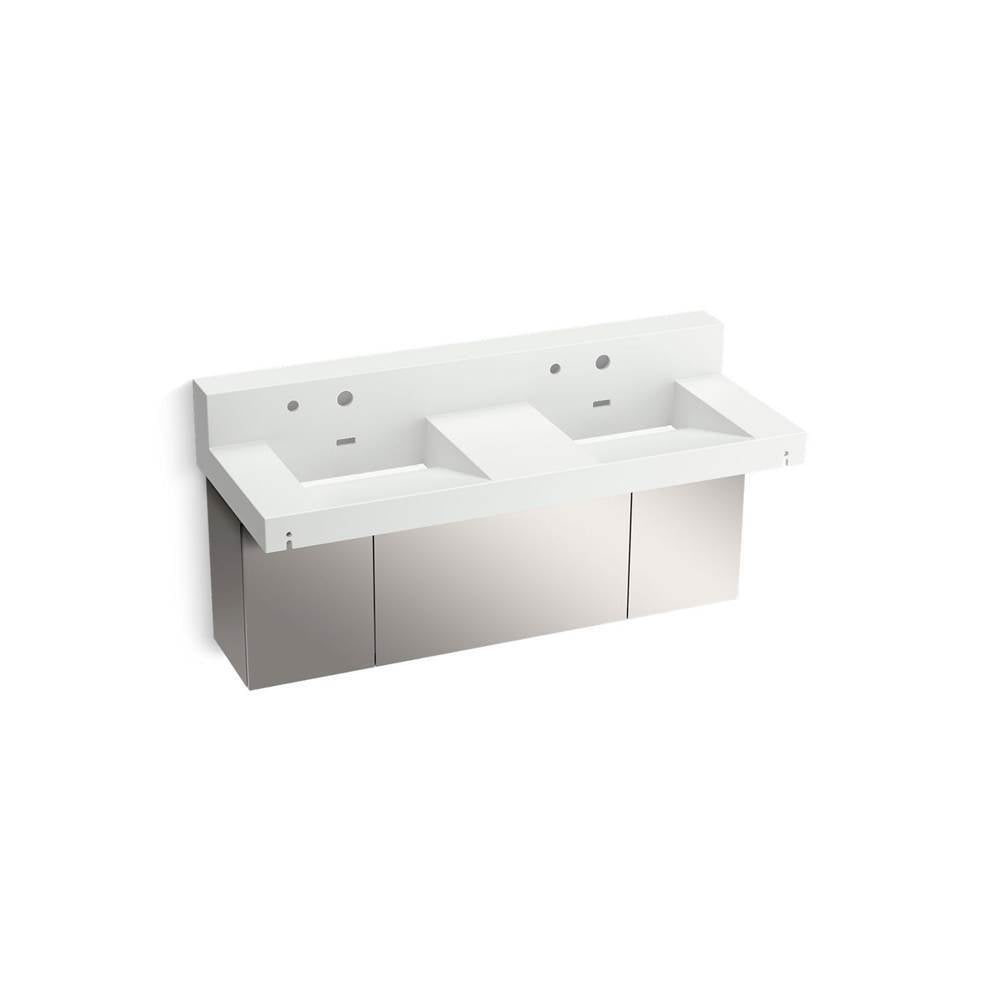 Kohler - ConstellationE 60'' wall-mount basin lavatory system with backsplash - Miami White