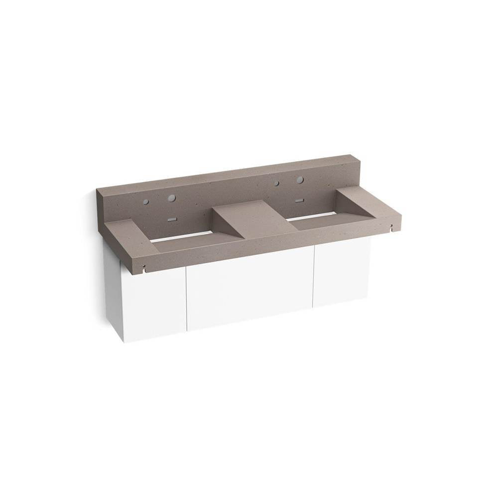 Kohler - ConstellationE 60'' wall-mount basin lavatory system with backsplash - Concrete