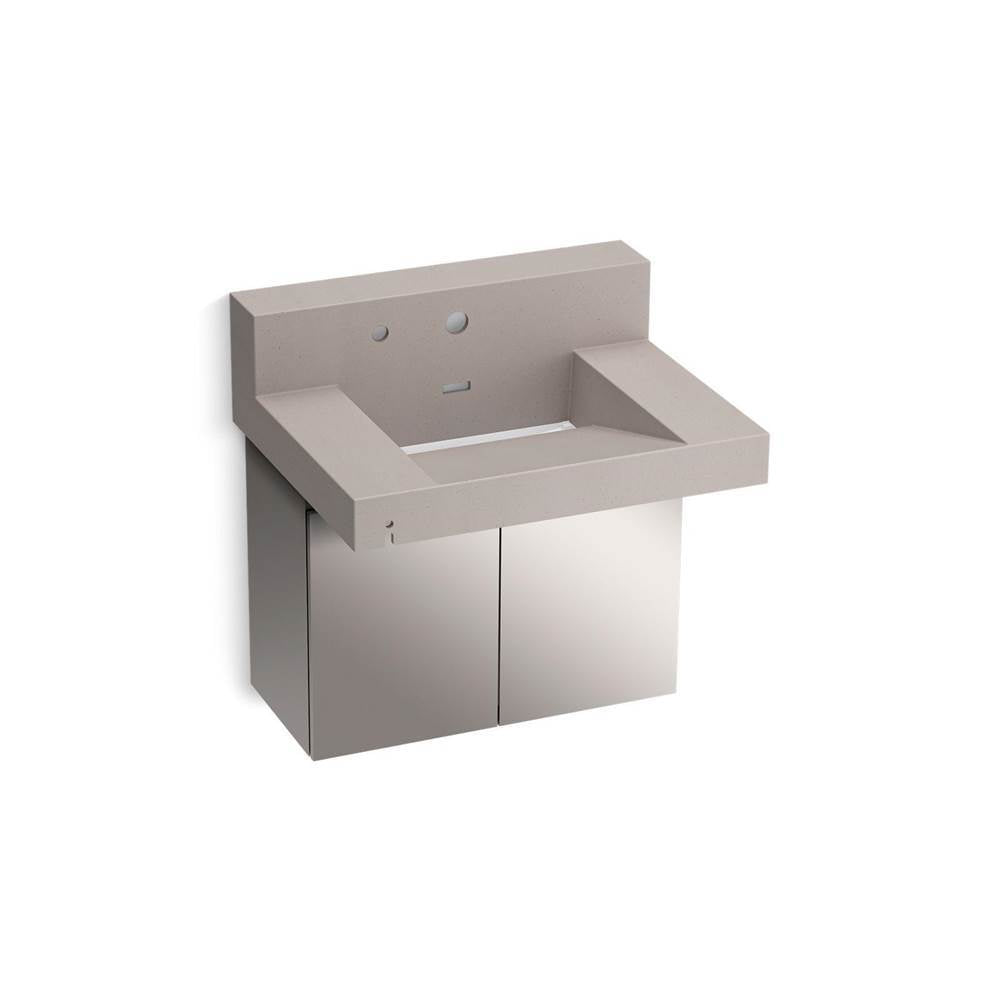 Kohler - ConstellationE 30'' wall-mount lavatory system with backsplash - Neutral Concrete