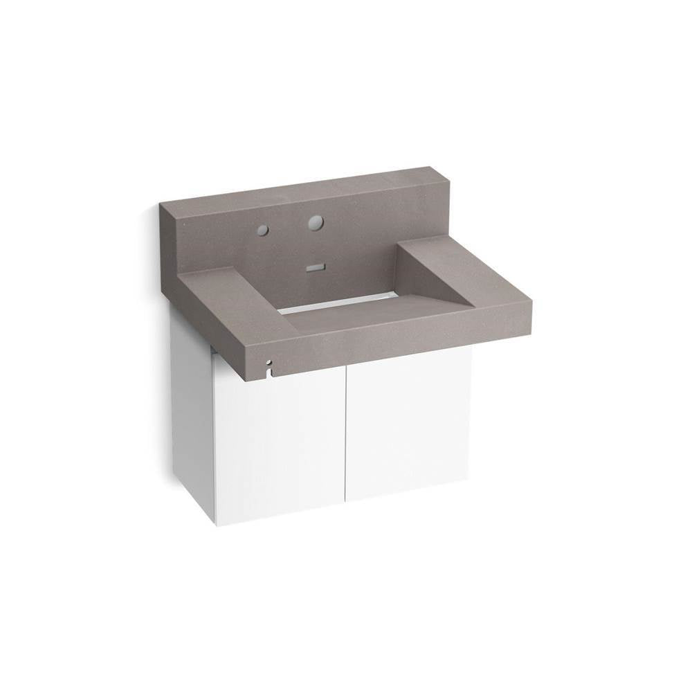 Kohler - ConstellationE 30'' wall-mount lavatory system with backsplash - Ash Concrete