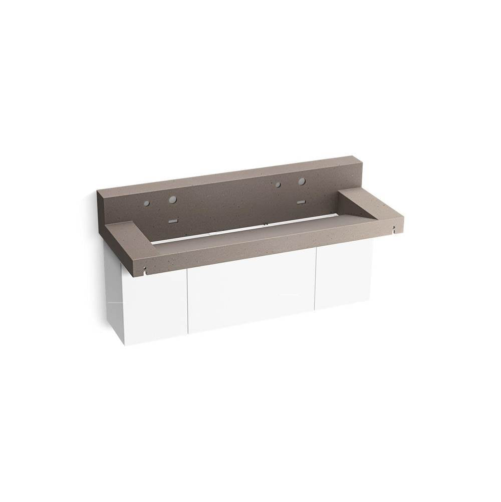Kohler - ConstellationE 60'' wall-mount trough lavatory system with backsplash - Concrete