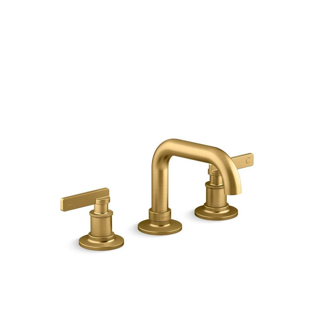 Kohler - CastiaE by Studio McGee Widespread bathroom sink faucet, 0.5 gpm - Vibrant Brushed Moderne Brass