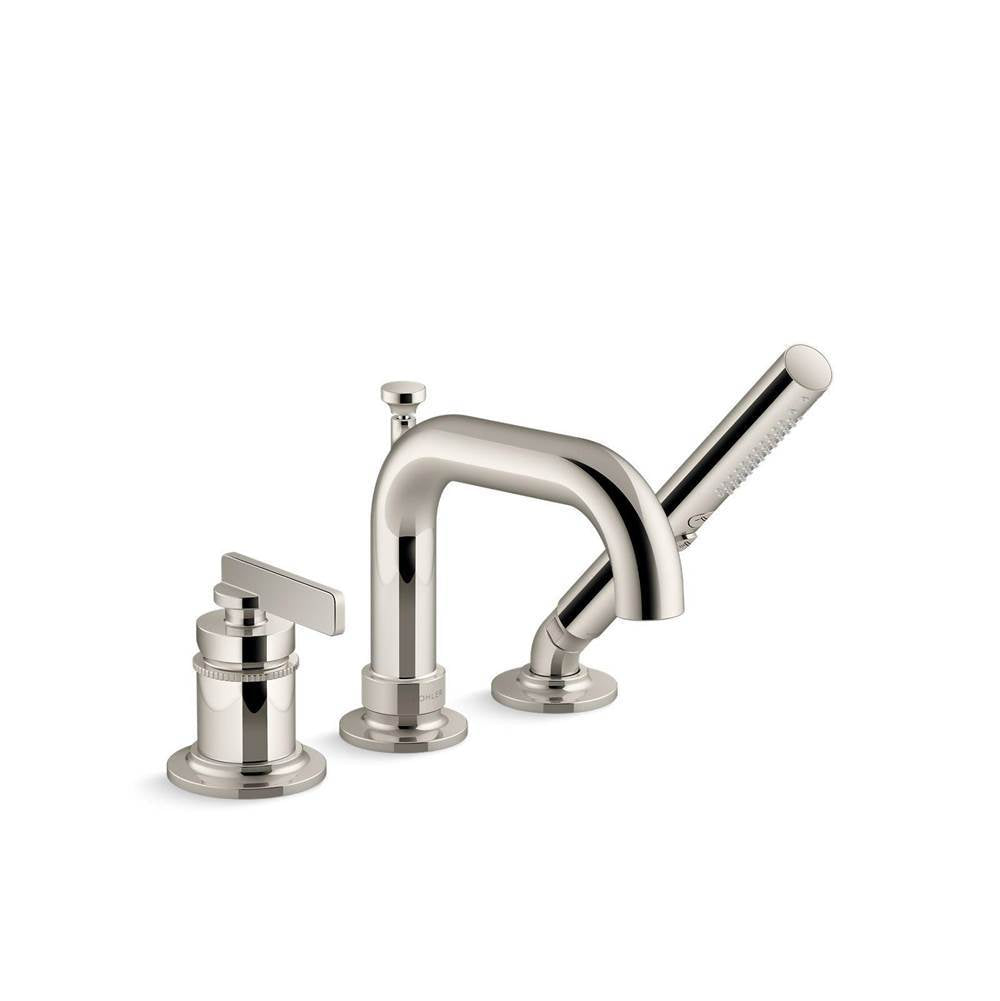 Kohler - CastiaE by Studio McGee Deck-mount bath faucet with handshower - Vibrant Polished Nickel