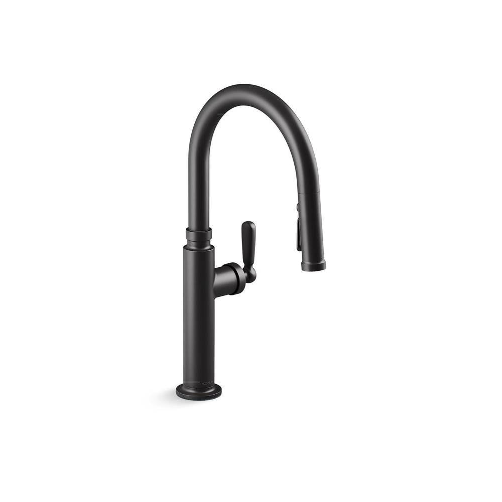 Kohler - EdalynE by Studio McGee Pull-down kitchen sink faucet with three-function sprayhead - Matte Black
