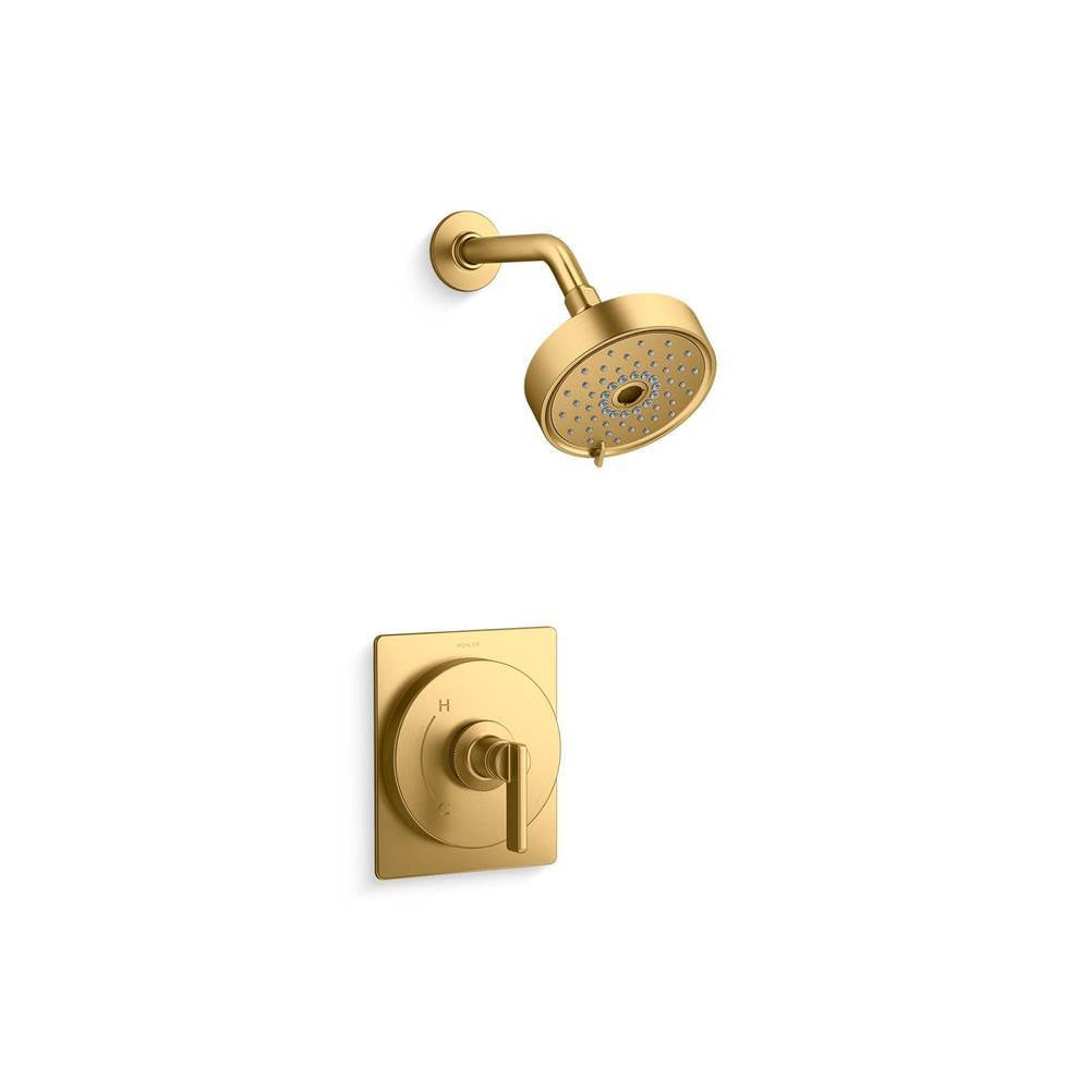 Kohler - CastiaE by Studio McGee Rite-Temp shower trim kit, 2.5 gpm - Vibrant Brushed Moderne Brass