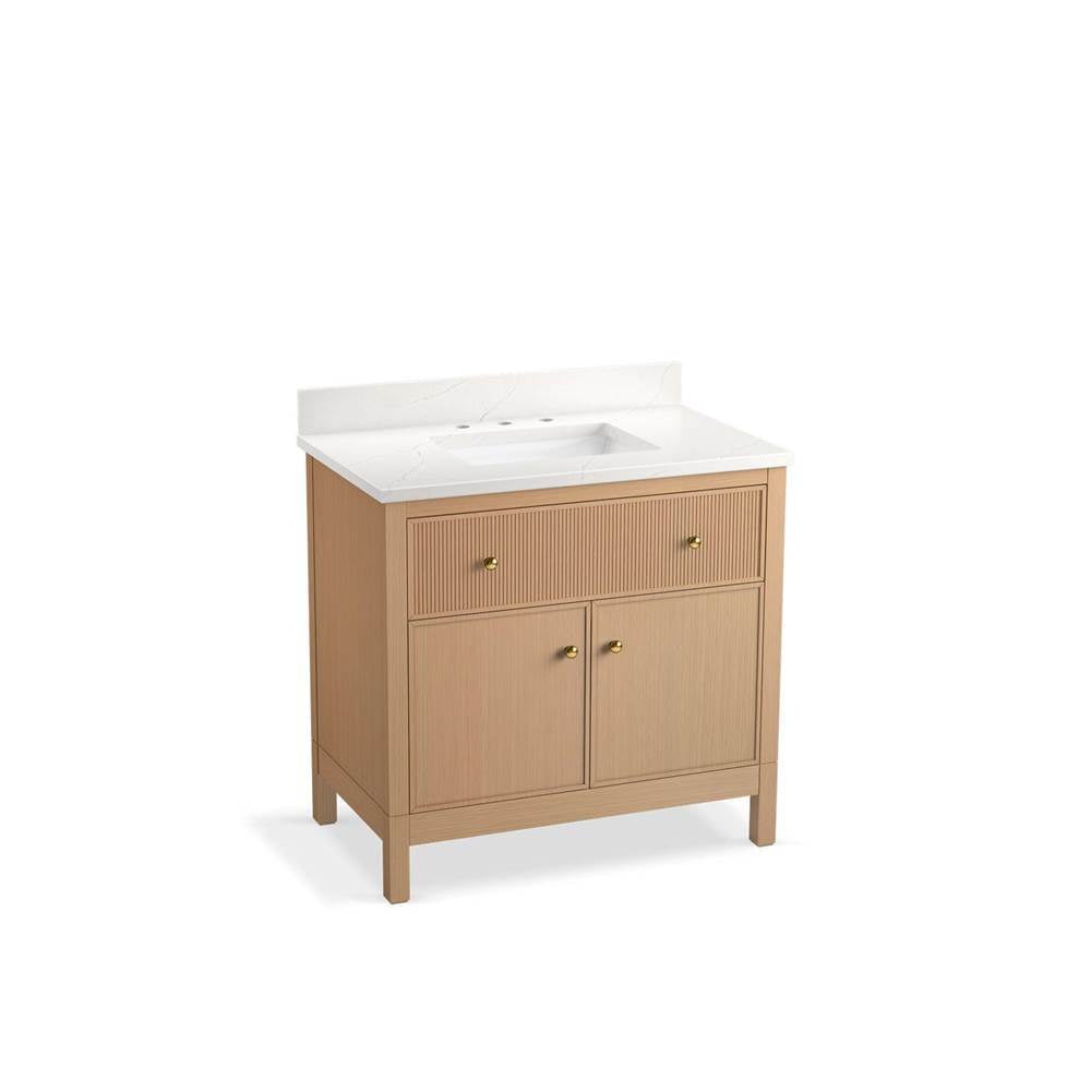 Kohler - MalinE by Studio McGee 36'' bathroom vanity cabinet with sink and quartz top - White Oak