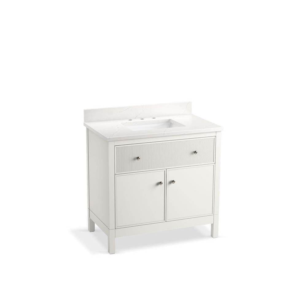 Kohler - MalinE by Studio McGee 36'' bathroom vanity cabinet with sink and quartz top - White