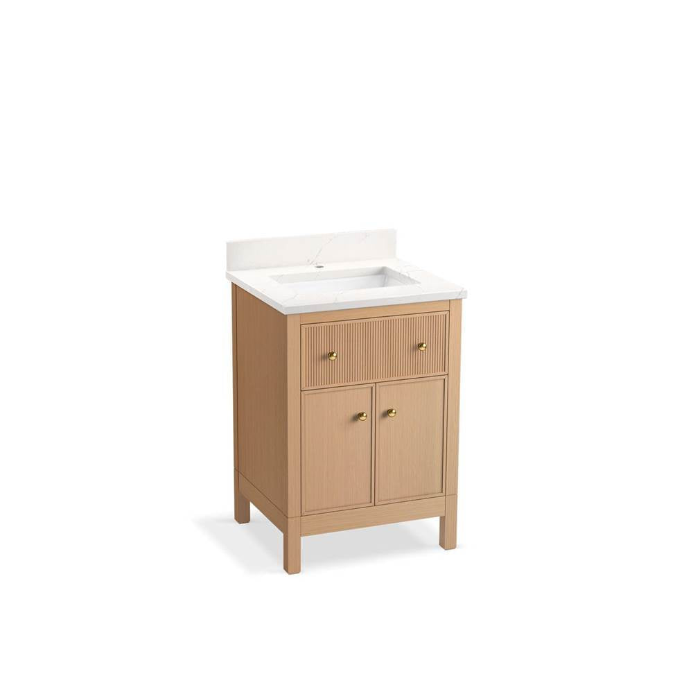 Kohler - MalinE by Studio McGee 24'' bathroom vanity cabinet with sink and quartz top - White Oak