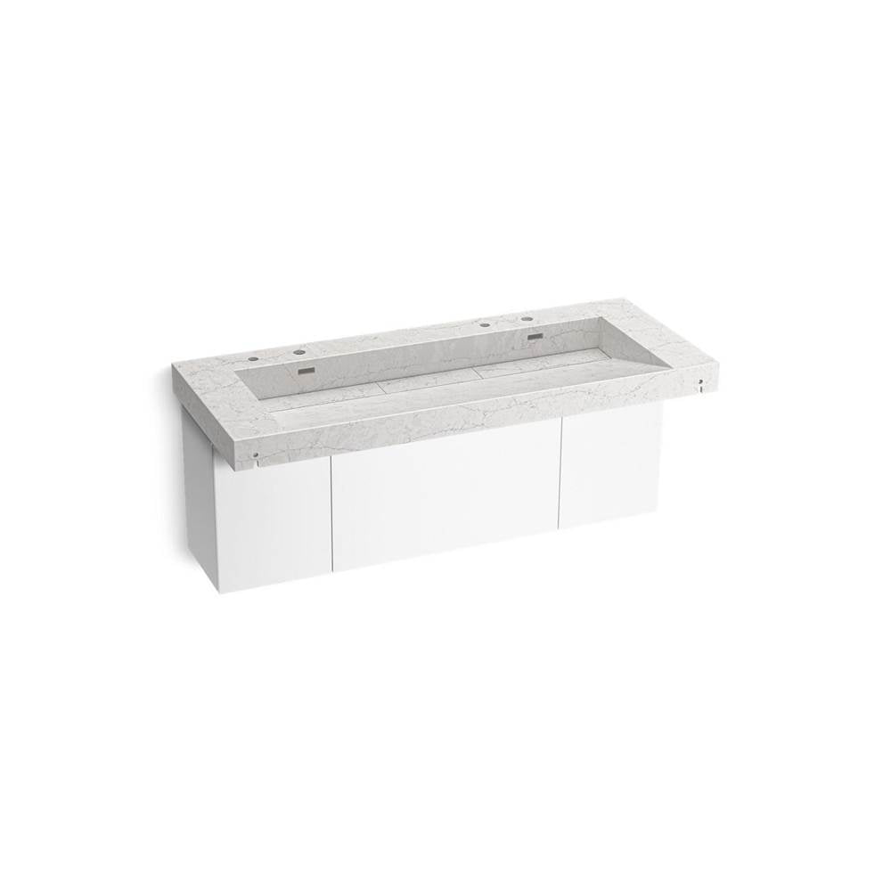 Kohler - ConstellationE 60'' wall-mount trough lavatory system - Pearl Jasmine