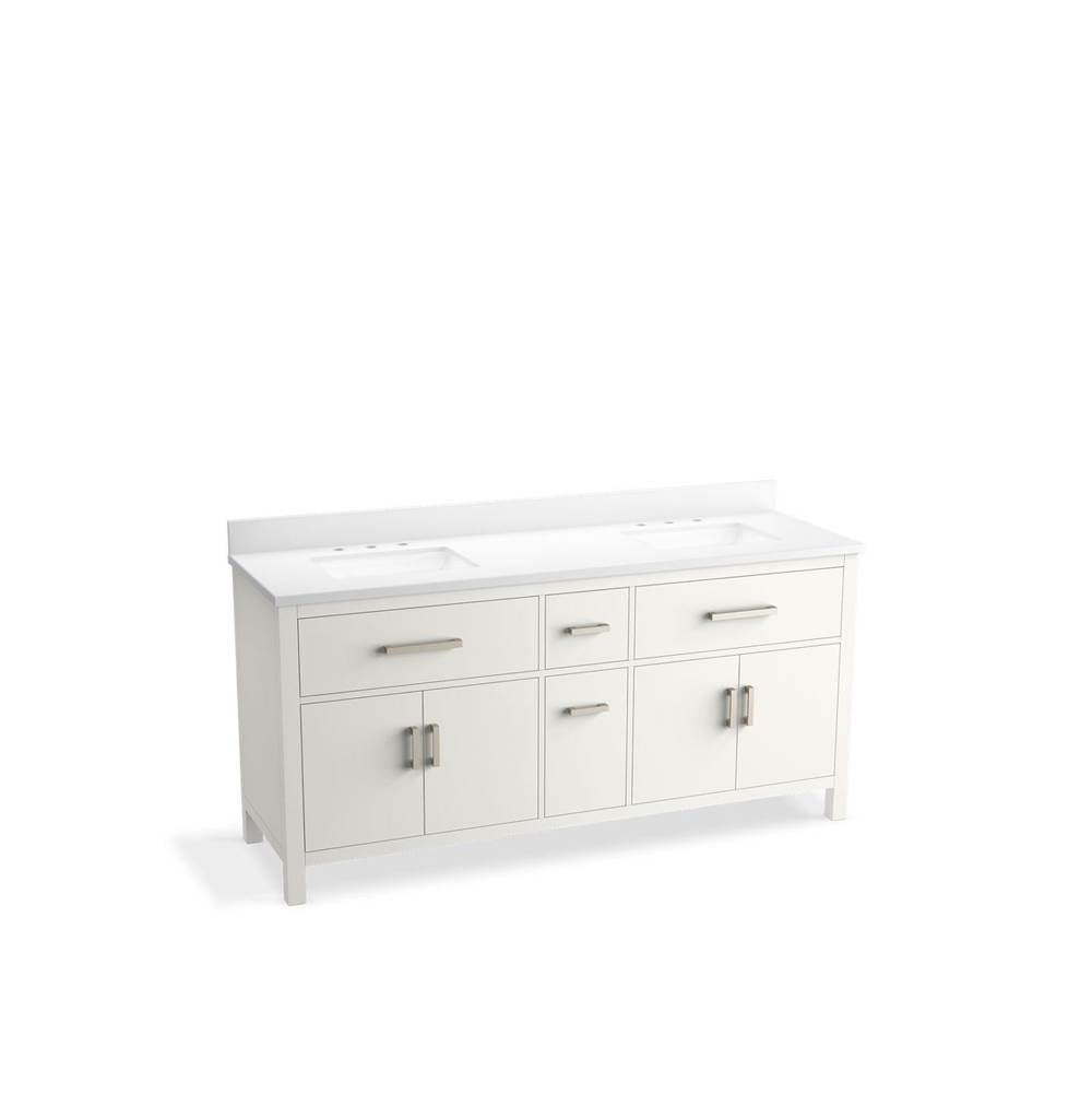 Kohler - Kresla 72'' bathroom vanity cabinet with sinks and quartz top - White