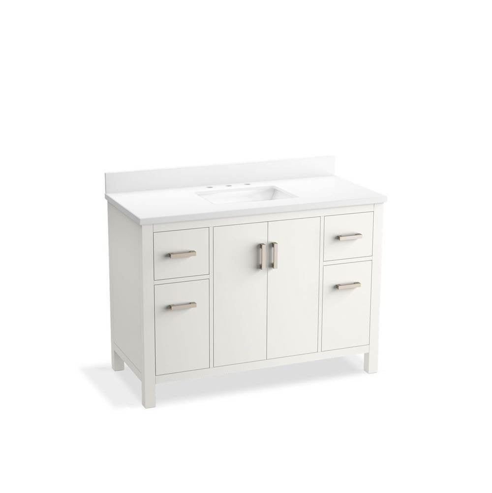 Kohler - Kresla 48'' bathroom vanity cabinet with sink and quartz top - White