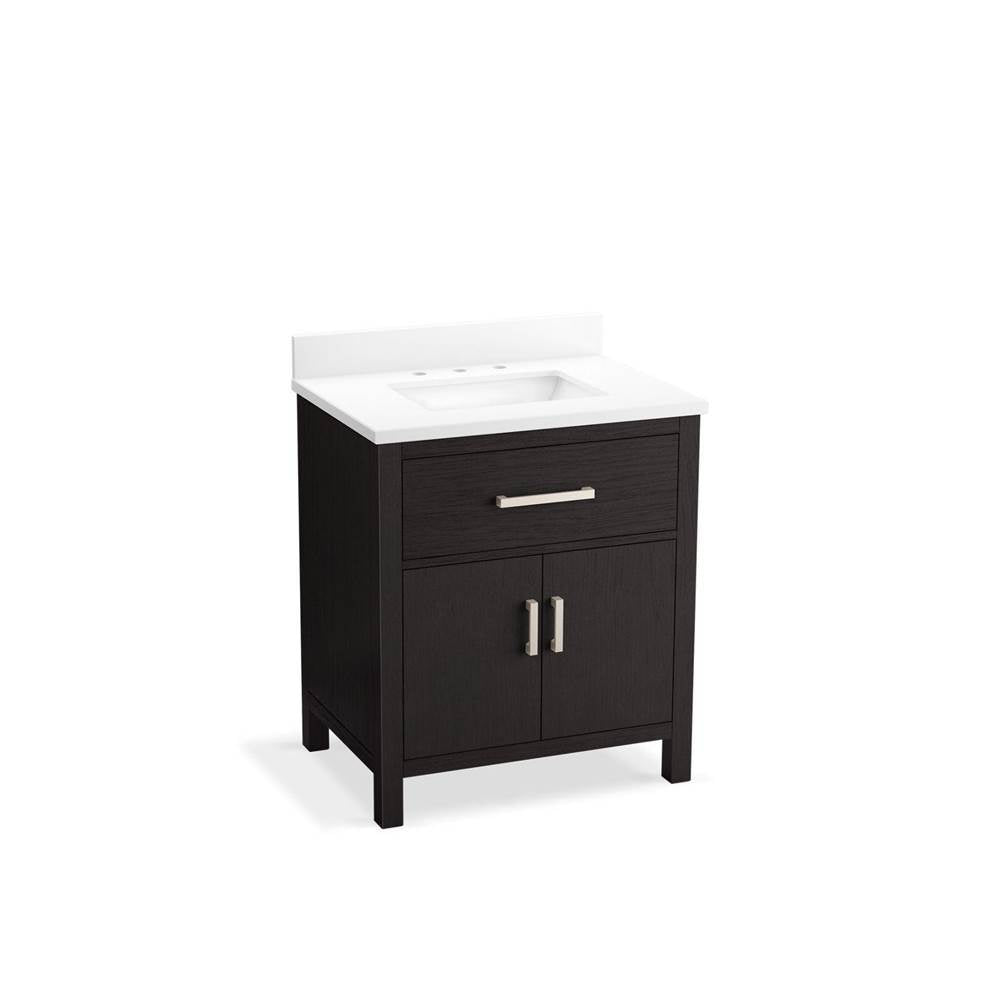 Kohler - Kresla 30'' bathroom vanity cabinet with sink and quartz top - Carbon Oak