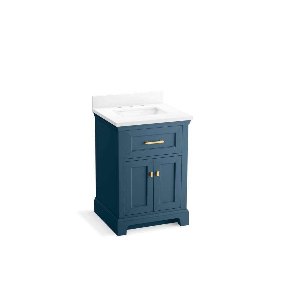 Kohler - CharlemontE 24'' bathroom vanity cabinet with sink and quartz top - Tidal Blue