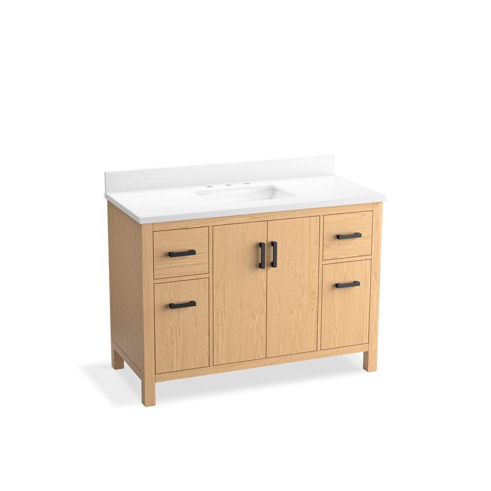 Kohler - Kresla 48'' bathroom vanity cabinet with sink and quartz top - Light Oak