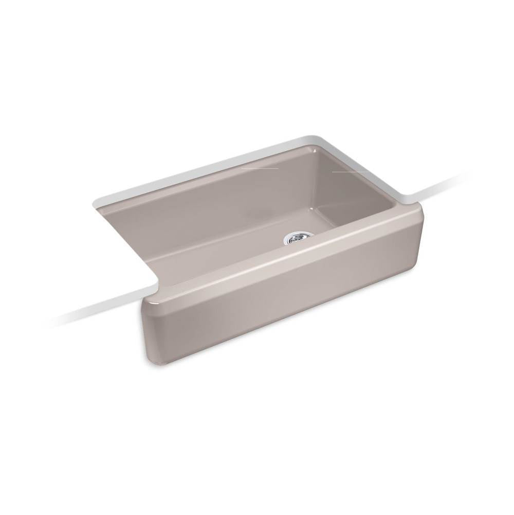 Kohler - Riverby 35-3/4'' undermount single-bowl farmhouse workstation kitchen sink - Truffle