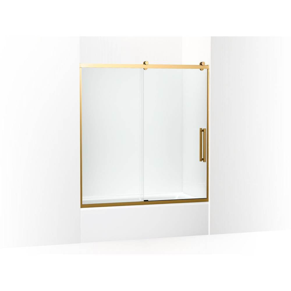 Kohler - PremiseE 61-3/4'' H Sliding Bath Door With 5/16''-Thick Glass - Vibrant Brushed Moderne Brass