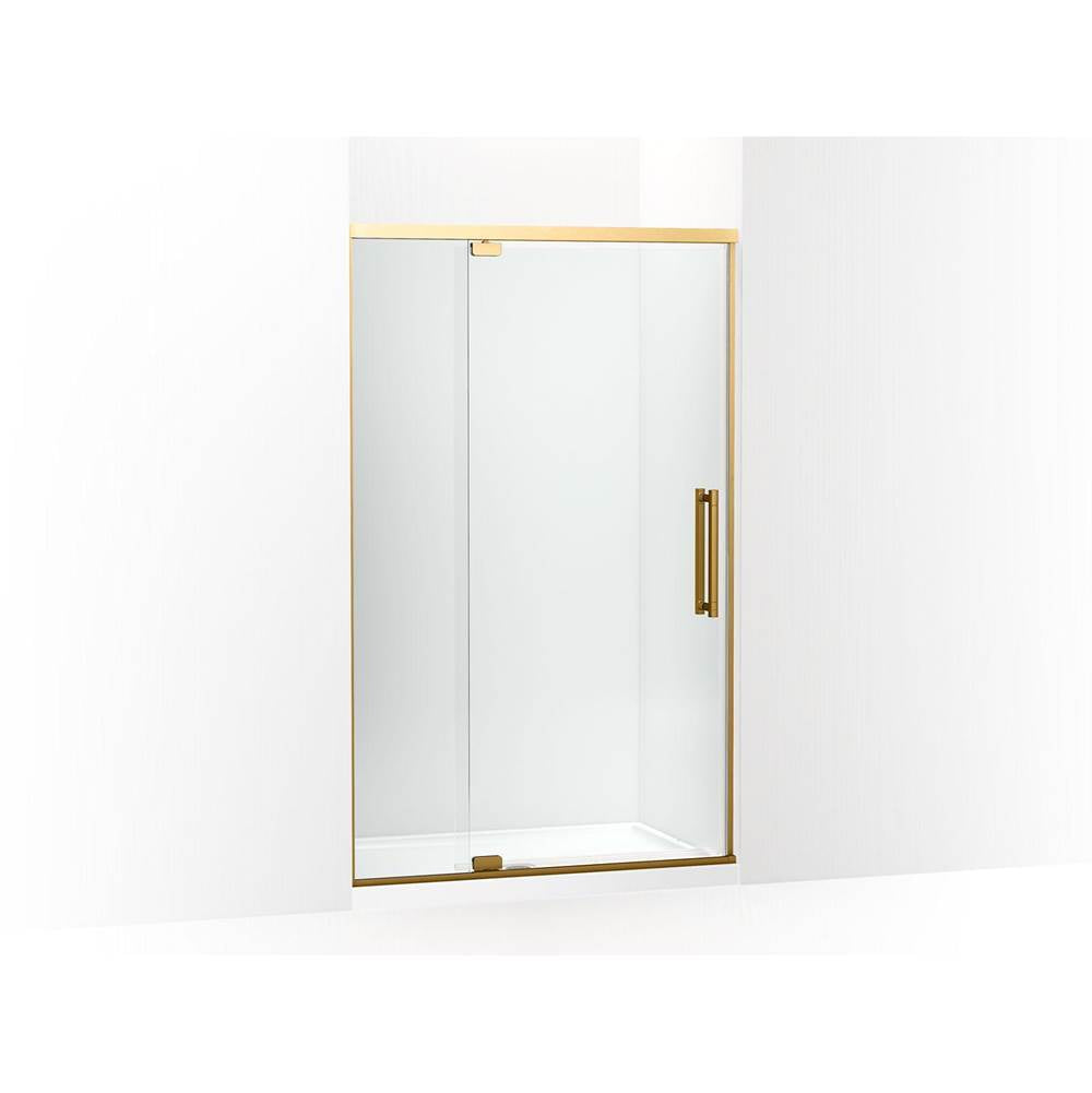 Kohler - PremiseE 76'' H Pivot Shower Door With 5/16''-Thick Glass - Vibrant Brushed Moderne Brass