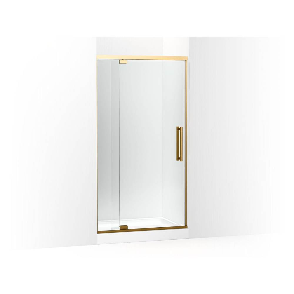 Kohler - PremiseE 76'' H Pivot Shower Door With 5/16''-Thick Glass - Vibrant Brushed Moderne Brass