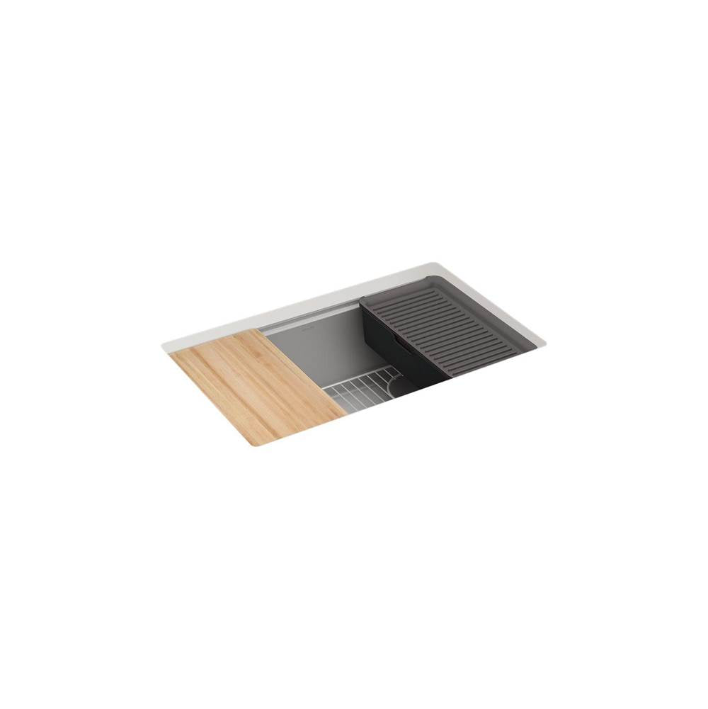 Kohler - BillingsE 29'' undermount single-bowl workstation kitchen sink - Matte Grey