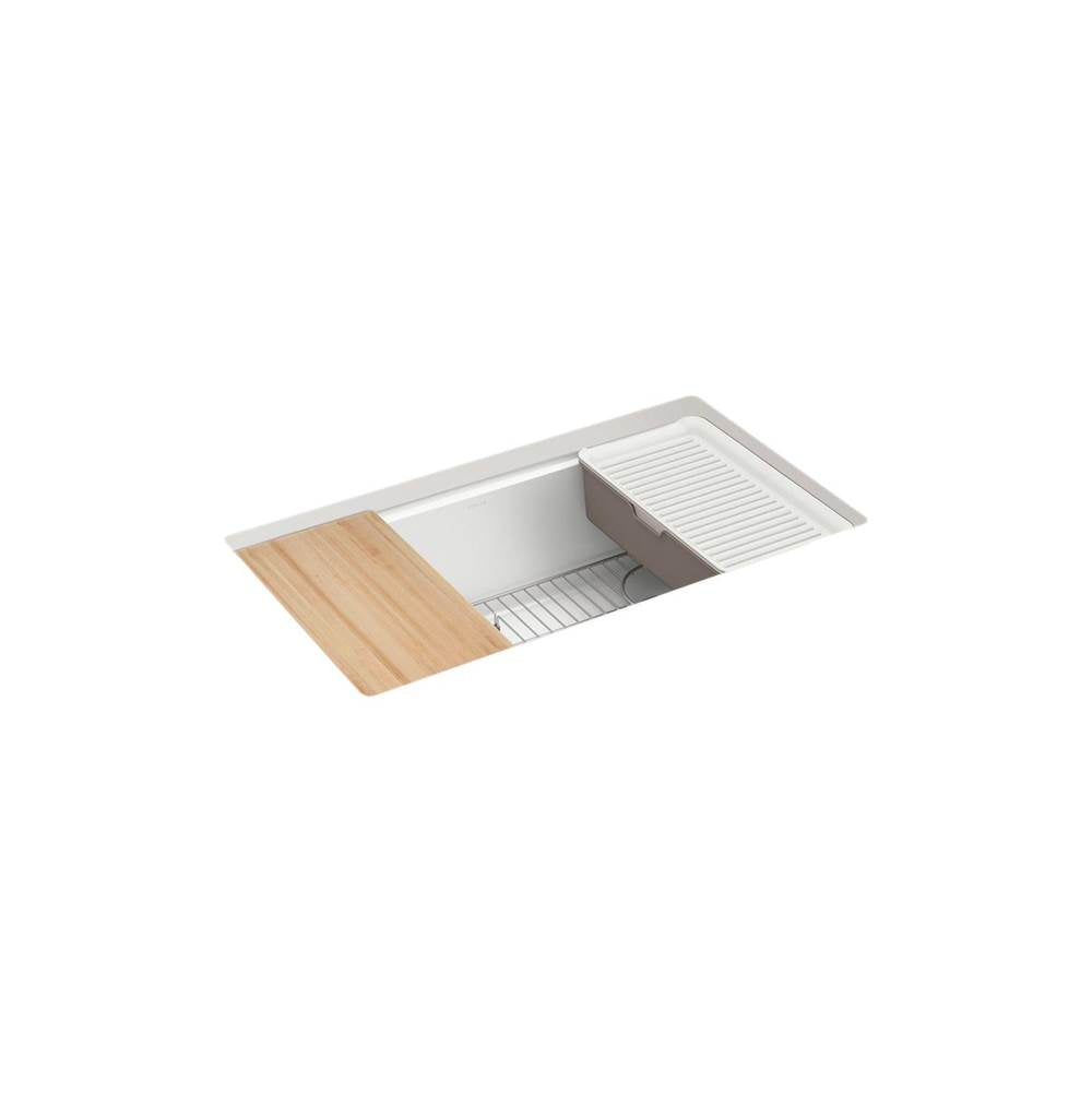 Kohler - BillingsE 32-1/2'' undermount single-bowl workstation kitchen sink - Matte White