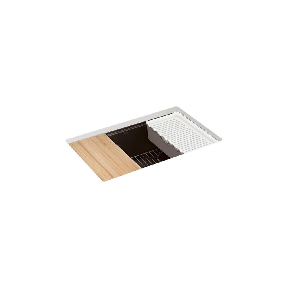 Kohler - BillingsE 29'' undermount single-bowl workstation kitchen sink - Matte Brown