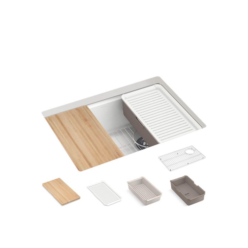 BillingsE 27'' undermount single-bowl workstation kitchen sink