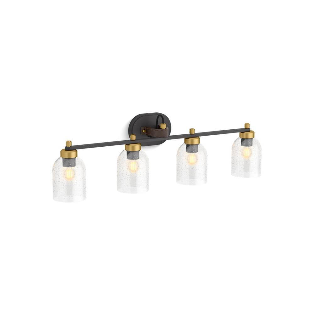 Kohler - Tannage Four-light sconce - Matte Black with Brushed Moderne Brass