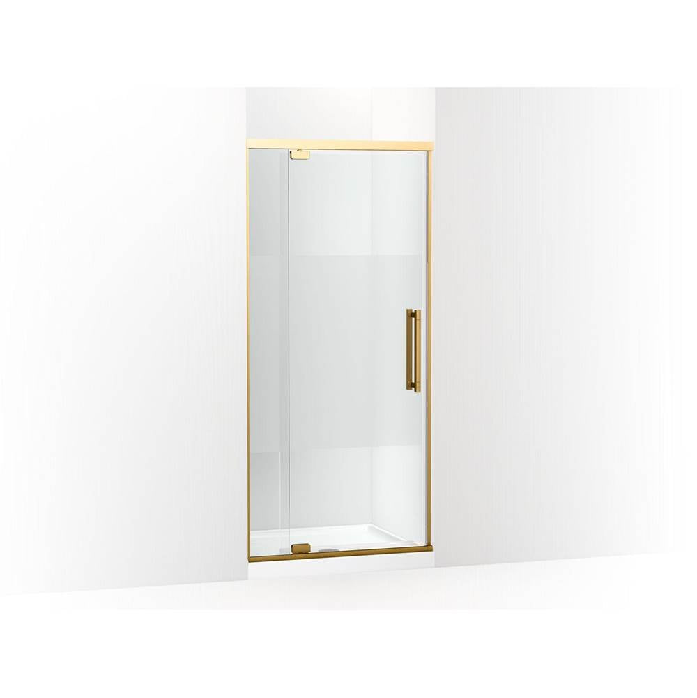 Kohler - PremiseE 76'' H Pivot Shower Door With 5/16''-Thick Glass - Vibrant Brushed Moderne Brass