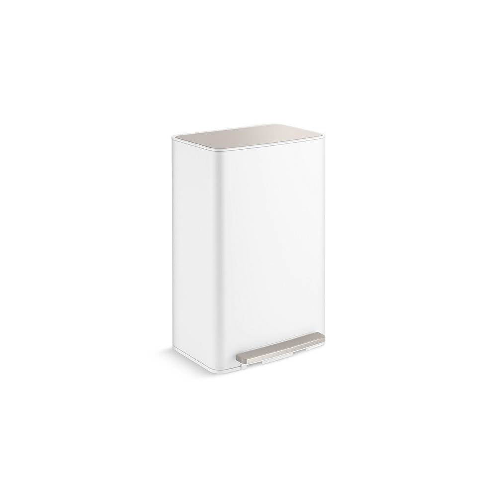 Kohler - 13-gallon curved step trash can - Stainless Steel White