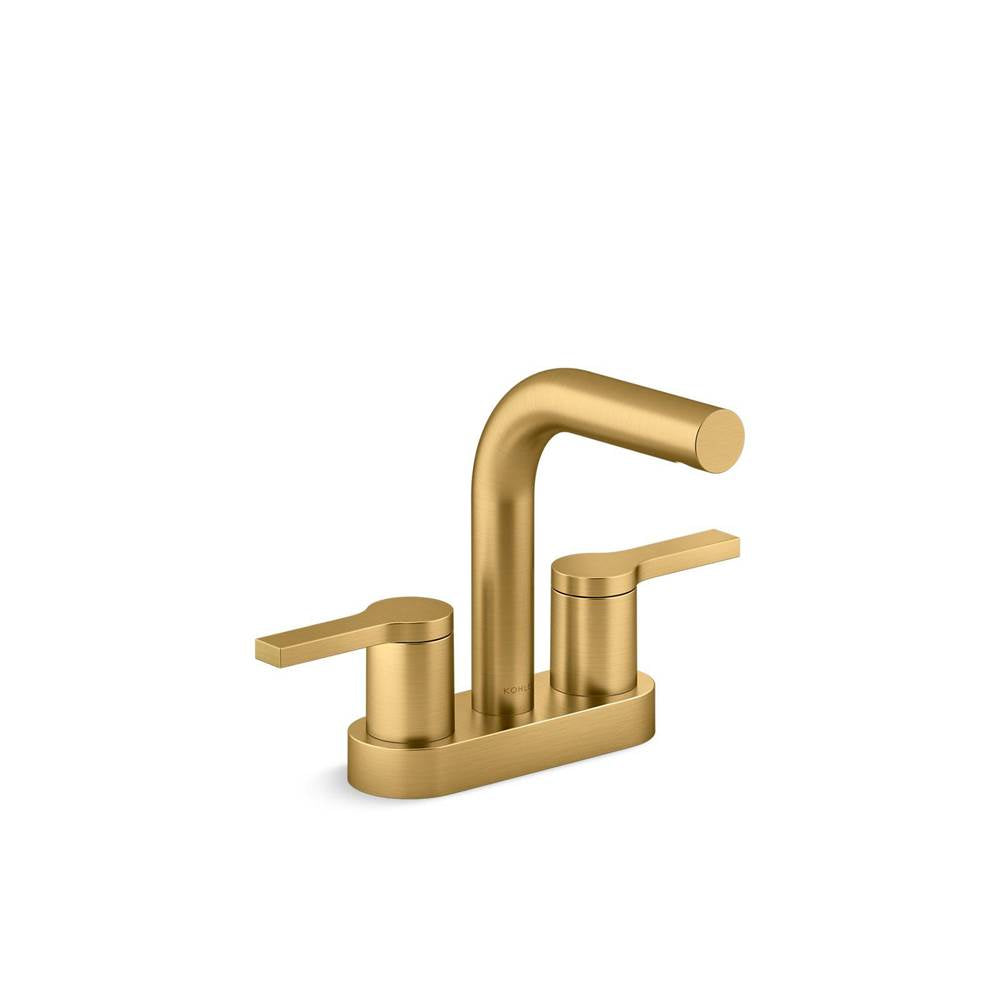 Kohler - Elate Centerset bathroom sink faucet, 0.5 gpm - Vibrant Brushed Moderne Brass