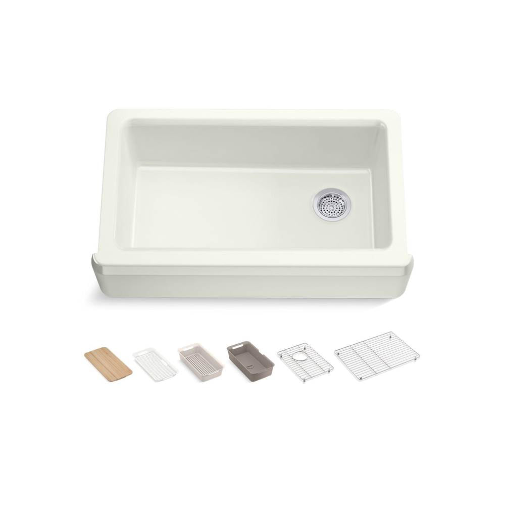 Riverby 35-3/4'' undermount single-bowl farmhouse workstation kitchen sink
