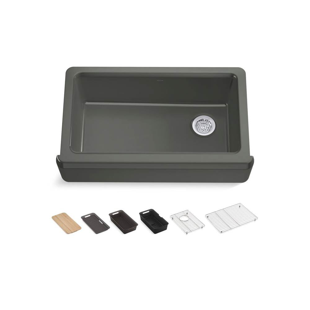 Riverby 35-3/4'' undermount single-bowl farmhouse workstation kitchen sink