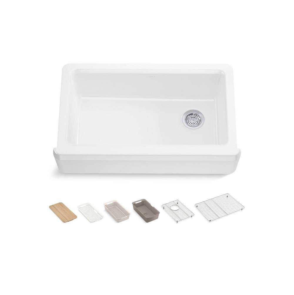 Riverby 35-3/4'' undermount single-bowl farmhouse workstation kitchen sink