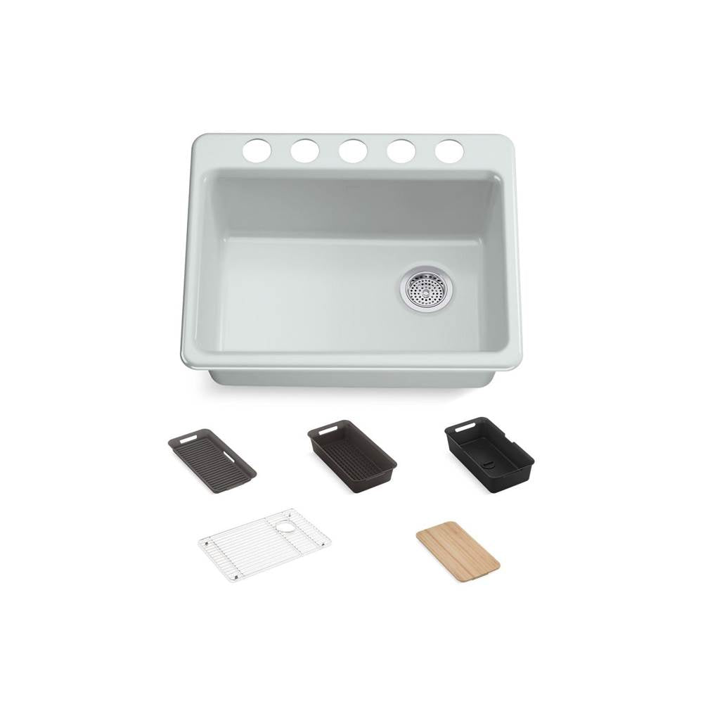 Riverby 27'' undermount single-bowl workstation kitchen sink