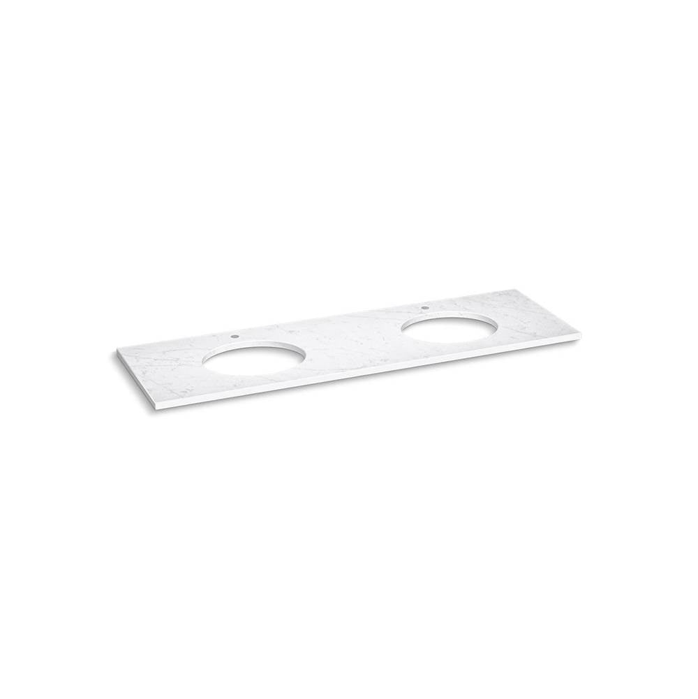 Kohler - Silestone 73'' quartz vanity top with two oval cutouts - Eternal Statuario