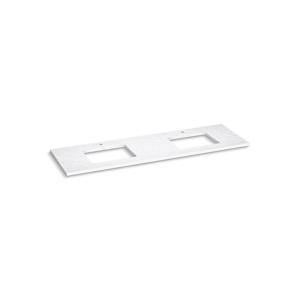 Kohler - Silestone 73'' quartz vanity top with two rectangular cutouts - Eternal Statuario