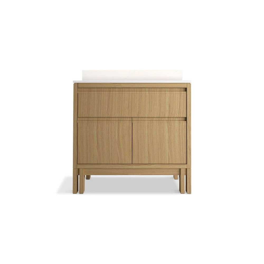 SoliveE 36'' bathroom vanity cabinet with sink and quartz top