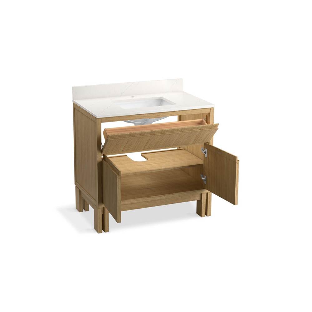 SoliveE 36'' bathroom vanity cabinet with sink and quartz top