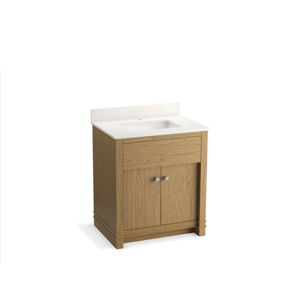 Kohler - AlouetteE 30'' bathroom vanity cabinet with sink and quartz top - Light Oak