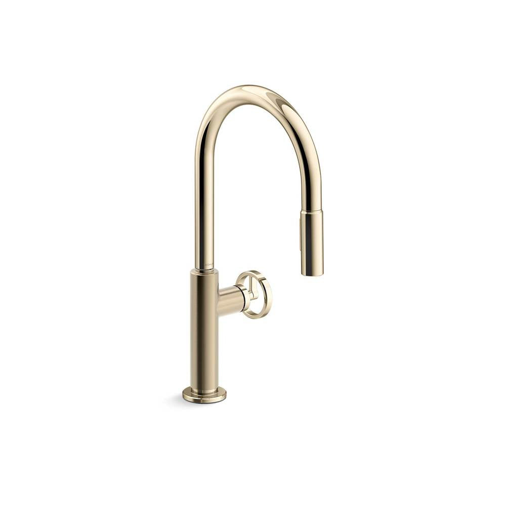 Kohler - BilletE Pull-down kitchen sink faucet with two-function sprayhead - Vibrant French Gold